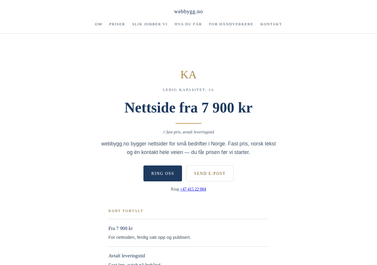 Nettside for konsulenter